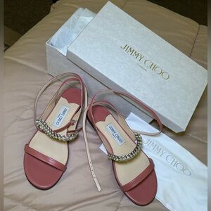 Jimmy Choo Abira flat in color Rosewood